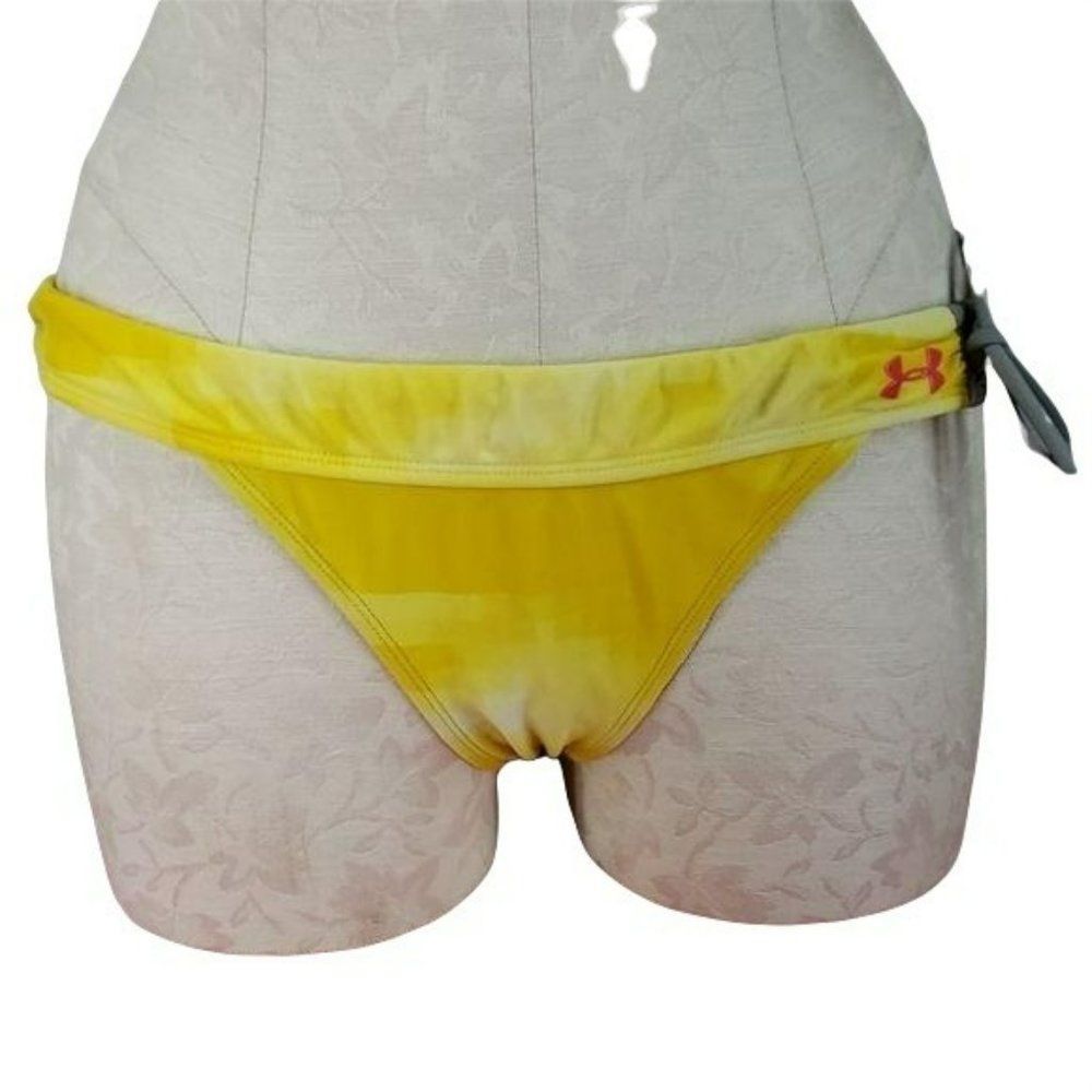Under Armour Yellow Large Tie Dye Athletic Bikini Bottom Swimsuit